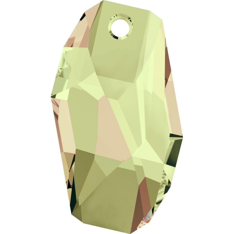 Swarovski 6673 Meteor 18mm Crystal Luminous Green (001LUMG) - Sarkıt Şekilli Tek Delikli Limon Renkli Kolye Ucu