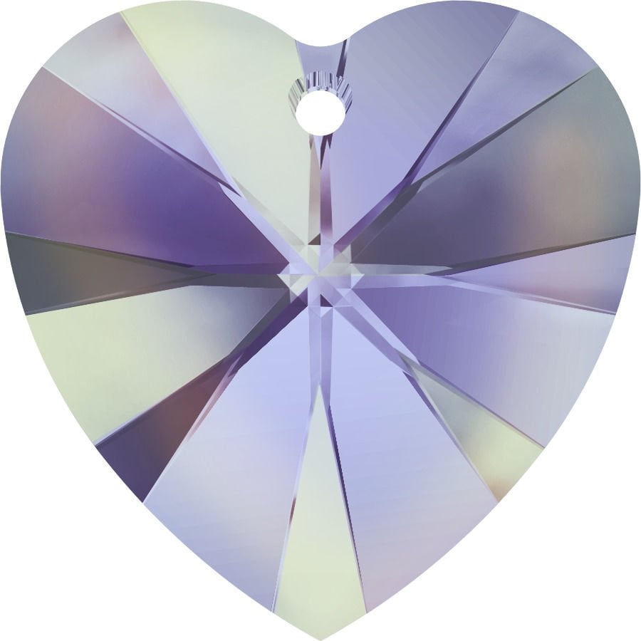 Swarovski 6228 14mm Crystal Vitrail Light (001VL) - Heart Pendant