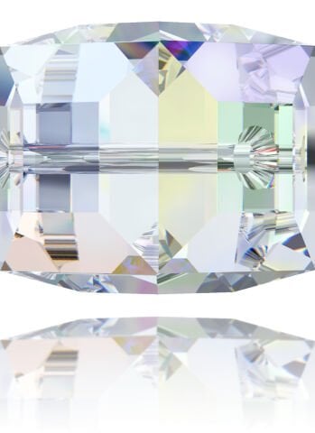 Swarovski 5601 Küp Boncuk 8mm Crystal AB (001AB)  - Janjan Renkli Top Boncuk