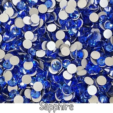 Celestial Altı Düz SS30 (6mm)  Yuvarlak Kristal Taş - Mavi Renk Seçenekleri