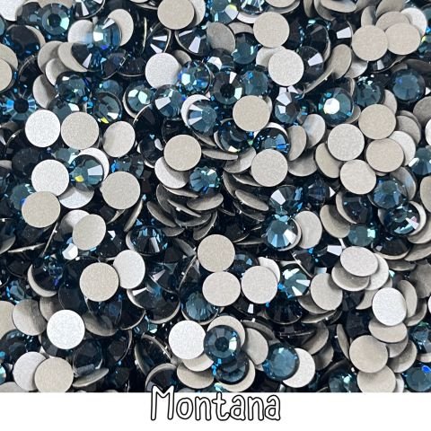 Celestial Altı Düz SS30 (6mm)  Yuvarlak Kristal Taş - Mavi Renk Seçenekleri