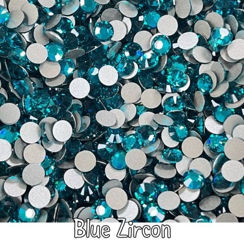 Celestial Altı Düz SS30 (6mm)  Yuvarlak Kristal Taş - Mavi Renk Seçenekleri