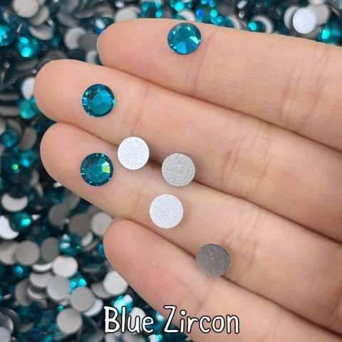 Celestial Altı Düz SS30 (6mm)  Yuvarlak Kristal Taş - Mavi Renk Seçenekleri