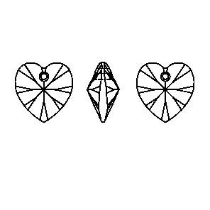 Swarovski 6228 14mm Light Sapphire (211) - Light Blue Heart Pendant