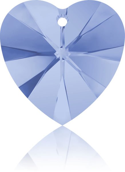 Swarovski 6228 14mm Light Sapphire (211) - Light Blue Heart Pendant