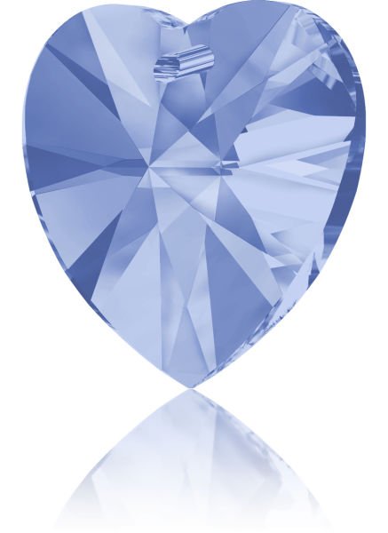 Swarovski 6228 14mm Light Sapphire (211) - Light Blue Heart Pendant