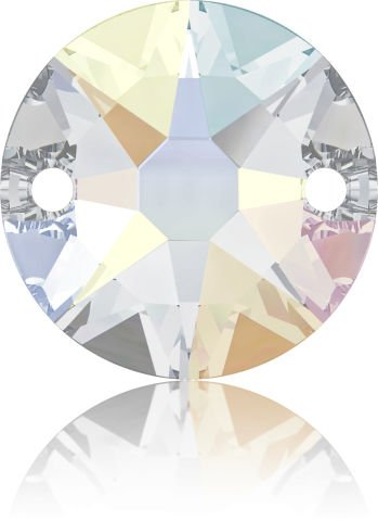 3288 8mm Crystal AB (001AB) Foyalı - Yuvarlak Janjan İki Delikli Dikme Taş