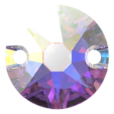 3288 8mm Crystal AB (001AB) Foyalı - Yuvarlak Janjan İki Delikli Dikme Taş