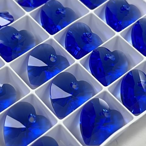 Swarovski 6228 Kalp 14mm Majestic Blue (296) - Lacivert Kalp Kolye Ucu