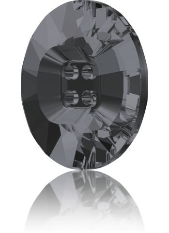 Swarovski 3018 Düğme 23mm Crystal Silver Night (001SINI) Foyasız - Füme Renkli Ortadan Dikilebilir Düğme