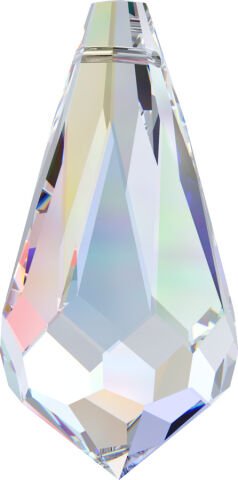 Swarovski 6000 Sivri Damla 13x6,5mm Crystal AB (001AB) - Janjan Renkli Kolye Ucu