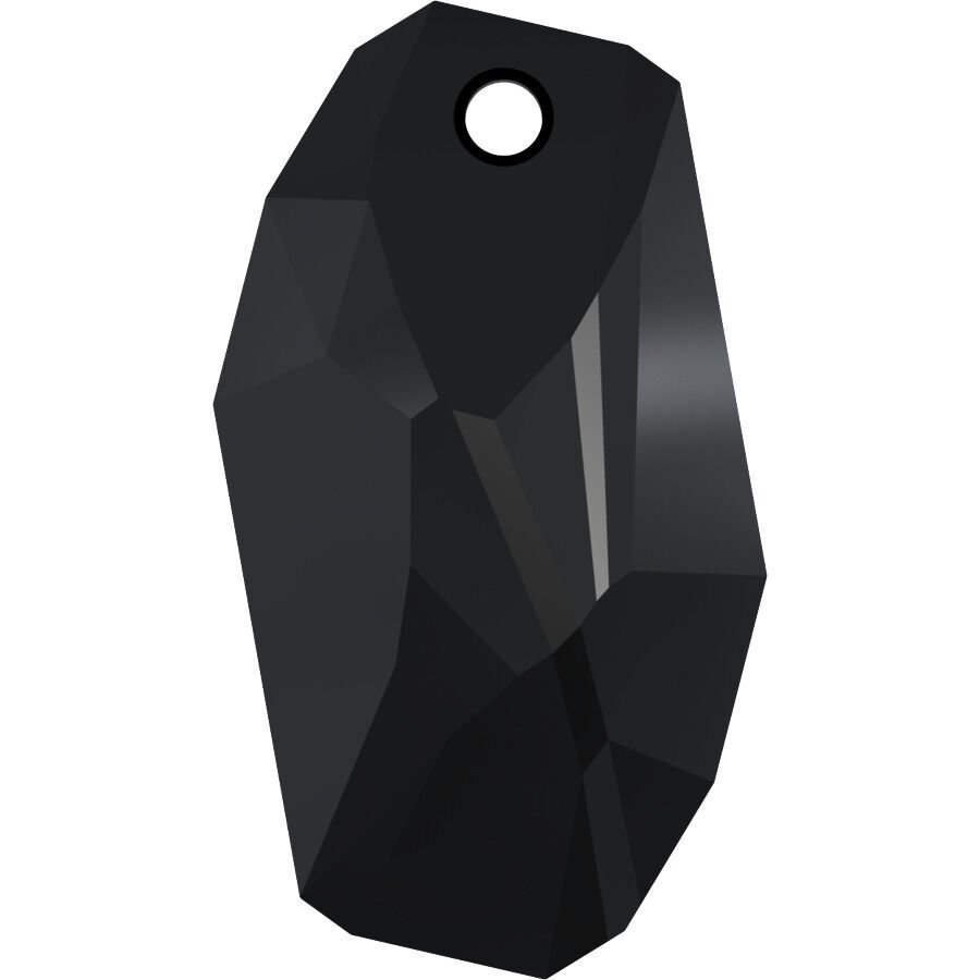 Swarovski 6673 Meteor 28mm Jet (280) - Sarkıt Şekilli Tek Delikli Siyah Renkli Kolye Ucu