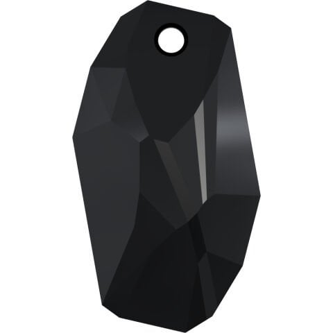 Swarovski 6673 Meteor 28mm Jet (280) - Sarkıt Şekilli Tek Delikli Siyah Renkli Kolye Ucu
