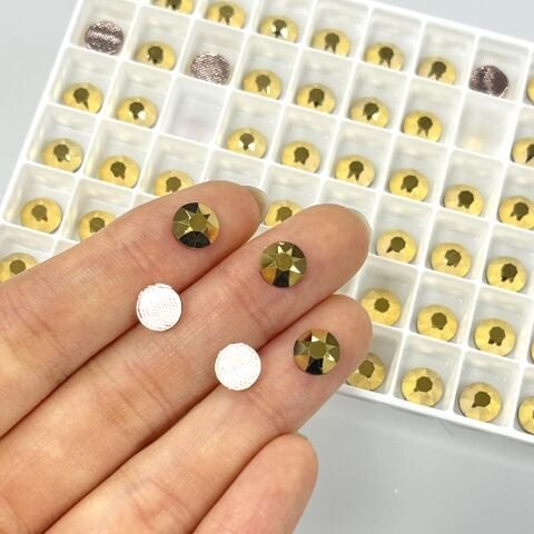 Swarovski 2078 Hotfix SS34 Crystal Aurum (001AUR) - Koyu Altın Renkli Ütüyle Yapıştırılan Kristal Taş