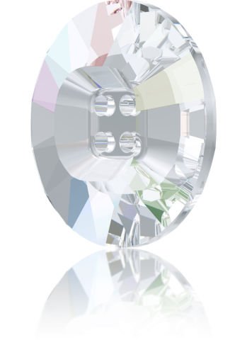 Swarovski 3018 Düğme 23mm Crystal AB (001AB) Foyasız - Janjan Ortadan Dikilebilir Düğme