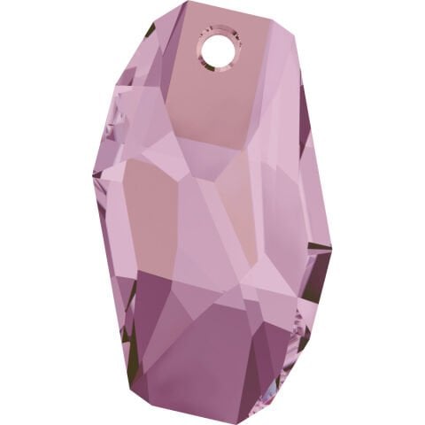Swarovski 6673 Meteor 28mm Crystal Lilac Shadow (001LISH) - Sarkıt Şekilli Tek Delikli Mor Renkli Kolye Ucu