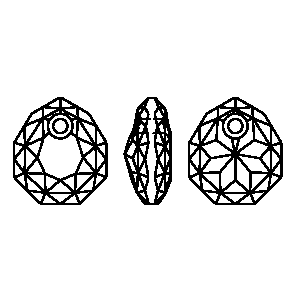 Swarovski 6436 Pendant 16mm Crystal Vitrail Light (001VL) - Parlak Leylak Kıvrımlı Damla Şekilli Tek Delikli Kolye Ucu