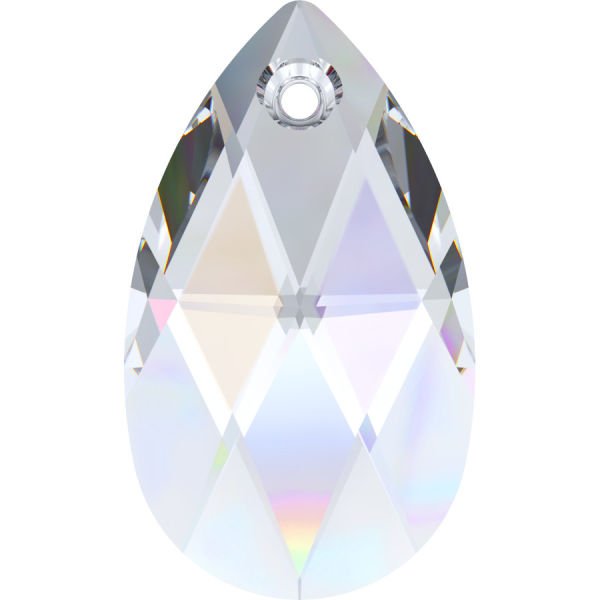 6106 22mm Crystal AB (001AB) - Damla Şekilli Tek Delikli Janjan Kolye Ucu