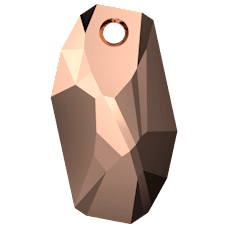 Swarovski 6673 Meteor 28mm Crystal Rose Gold 2X (ROGL2) - Sarkıt Şekilli Tek Delikli Pembe Altın Renkli Kolye Ucu