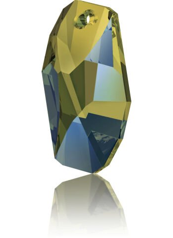 Swarovski 6673 Meteor 28mm Crystal Iridescent Green (001IRIG) - Sarkıt Şekilli Tek Delikli Yeşil Renkli Kolye Ucu