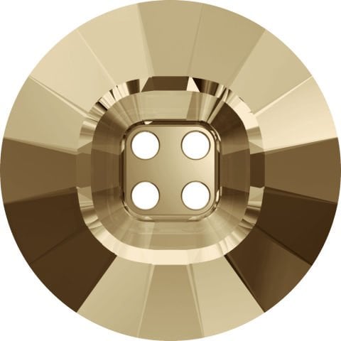 Swarovski 3018 Düğme 23mm Crystal Golden Shadow (001GSHA) Foyasız - Altın Renkli Ortadan Dikilebilir Düğme