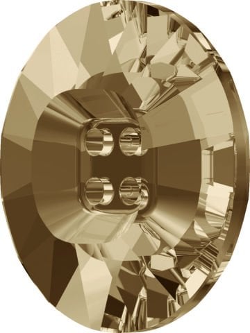 Swarovski 3018 Düğme 23mm Crystal Golden Shadow (001GSHA) Foyasız - Altın Renkli Ortadan Dikilebilir Düğme