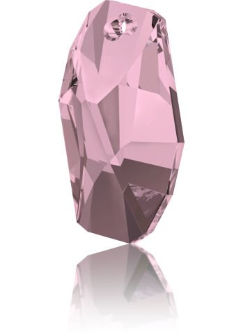 Swarovski 6673 Meteor 38mm Crystal Antique Pink (001ANTP) - Sarkıt Şekilli Tek Delikli Pembe Renkli Kolye Ucu