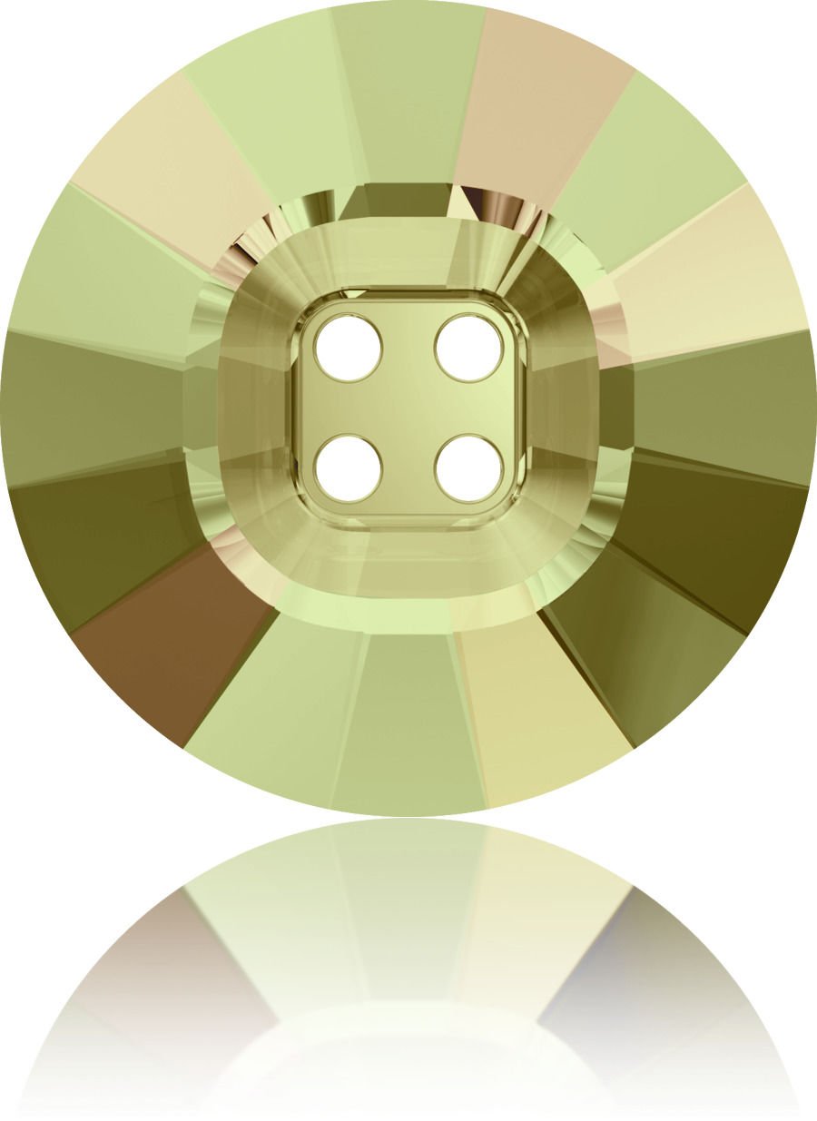 Swarovski 3018 Düğme 23mm Crystal Luminuos Green (001LUMG) Foyasız - Limon Renkli Ortadan Dikilebilir Düğme