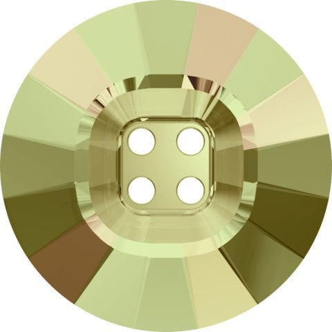 Swarovski 3018 Düğme 23mm Crystal Luminuos Green (001LUMG) Foyasız - Limon Renkli Ortadan Dikilebilir Düğme