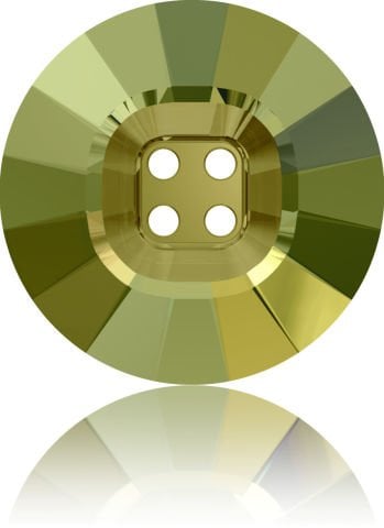 Swarovski 3018 Düğme 23mm Crystal Irdescent Green (001IRIG) Foyasız - Yeşil Renkli Ortadan Dikilebilir Düğme