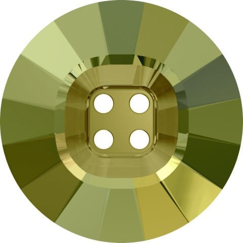 Swarovski 3018 Düğme 23mm Crystal Irdescent Green (001IRIG) Foyasız - Yeşil Renkli Ortadan Dikilebilir Düğme