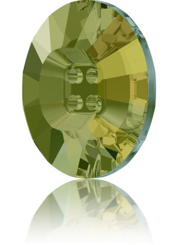 Swarovski 3018 Düğme 23mm Crystal Irdescent Green (001IRIG) Foyasız - Yeşil Renkli Ortadan Dikilebilir Düğme