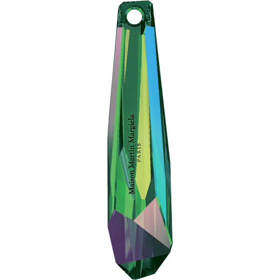 Swarovski 6016/G Sarkıt 30mm Crystal Vitral Medium (001VM)  - Çok Kesimli Parlak Yeşil Efektli Kolye Ucu
