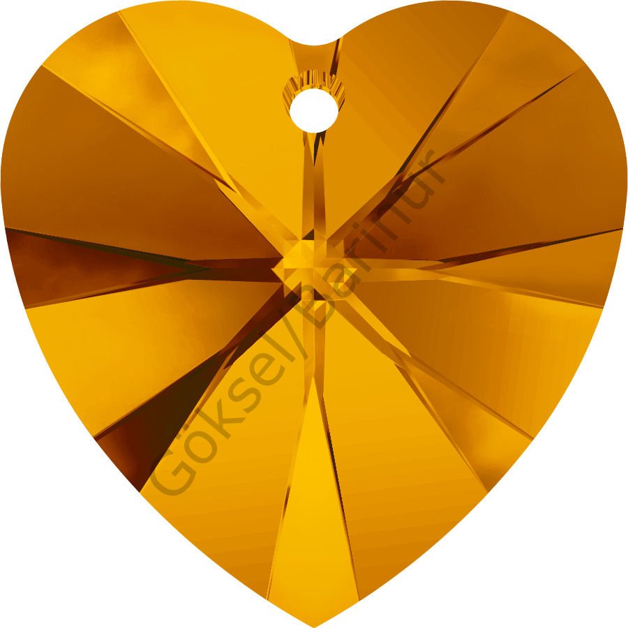 6228 14mm Tangerine (259) - Turuncu Kalp Kolye Ucu