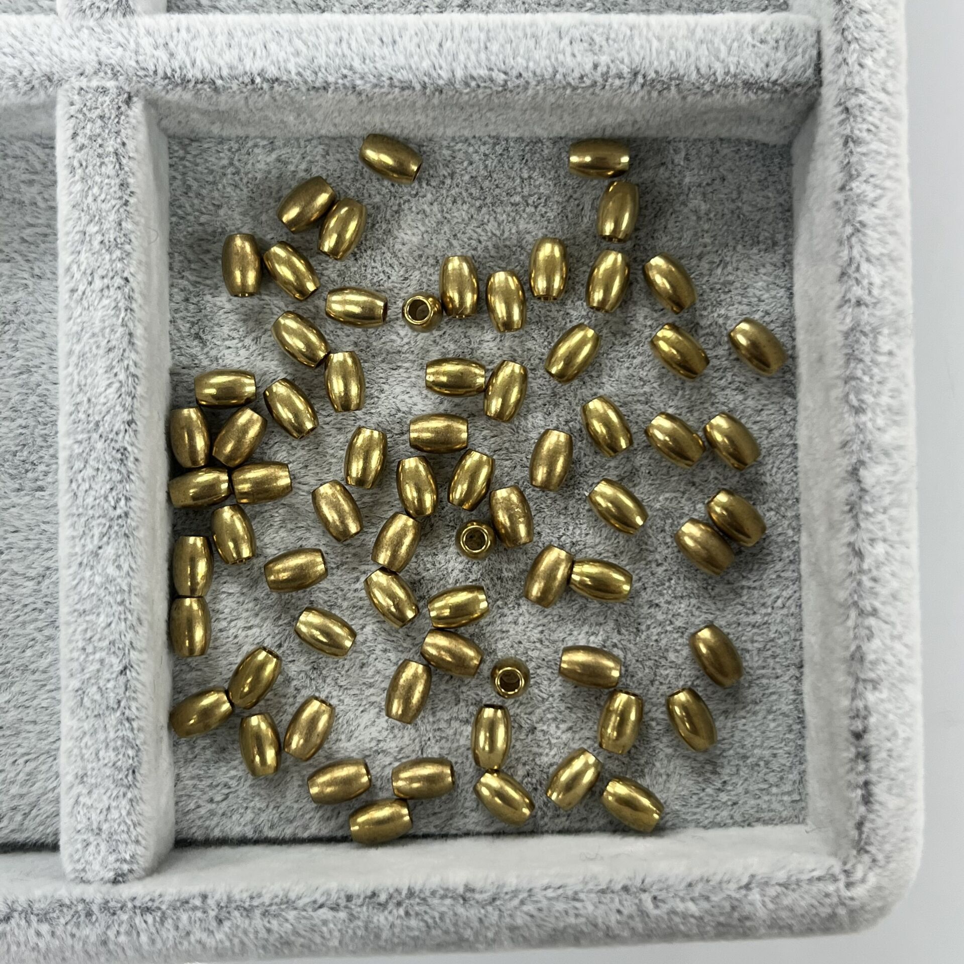 Oval Pirinç Metal Boncuk 3,5mm x 5 mm - Ham