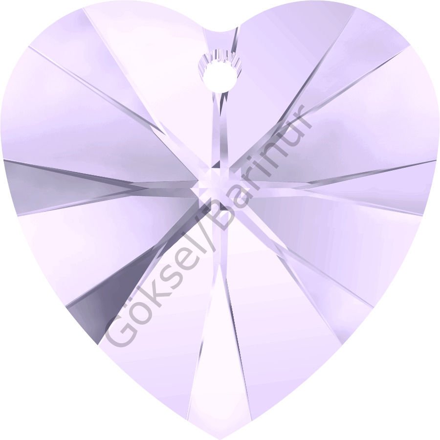 6228 14mm Smoky Mauve (265) - Leylak Kalp Kolye Ucu