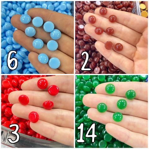 Kapşon Taş 10mm Yuvarlak - 100 veya 500 Adet - Renk Seçenekleri Mevcuttur