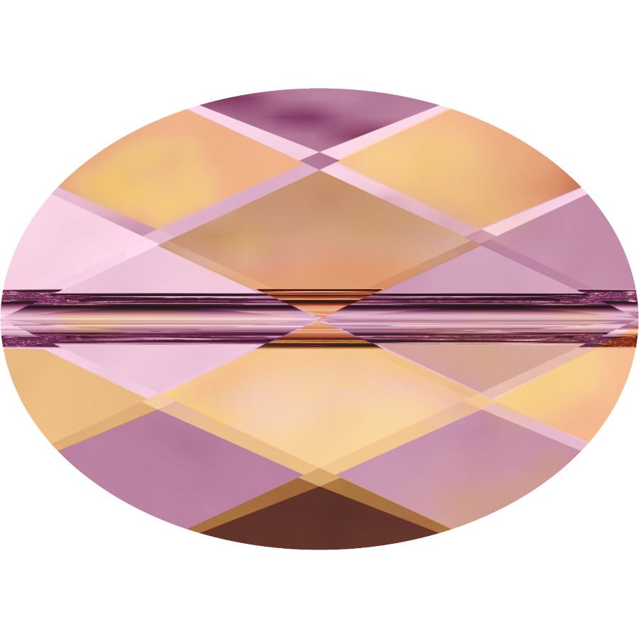 Swarovski 5050 Oval Boncuk 14x10mm Crystal Astral Pink (001API) - Turuncu Pembe Karışık Renkli Boncuk
