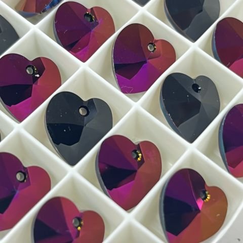 6228 14mm Jet Astral Pink (280API) - Metalik Pembe Kalp Kolye Ucu