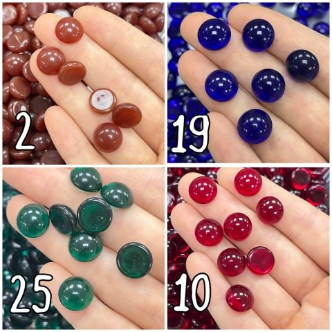 Kapşon Taş 12mm Yuvarlak - 500 ve 100 Adet - Renk Seçenekleri Mevcuttur