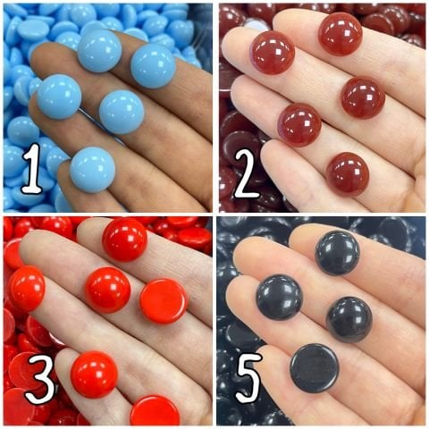 Kapşon Taş 14mm Yuvarlak - 10 veya 50 Adet - Renk Seçenekleri Mevcuttur