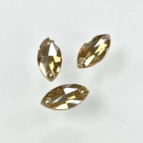 Mekik Şekilli 18x9mm Dikilebilir Light Colorado Topaz Cam Taş - Açık Kahverengi Dikme Taş