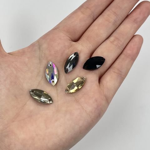 Mekik Şekilli 18x9mm Dikilebilir Light Colorado Topaz Cam Taş - Açık Kahverengi Dikme Taş