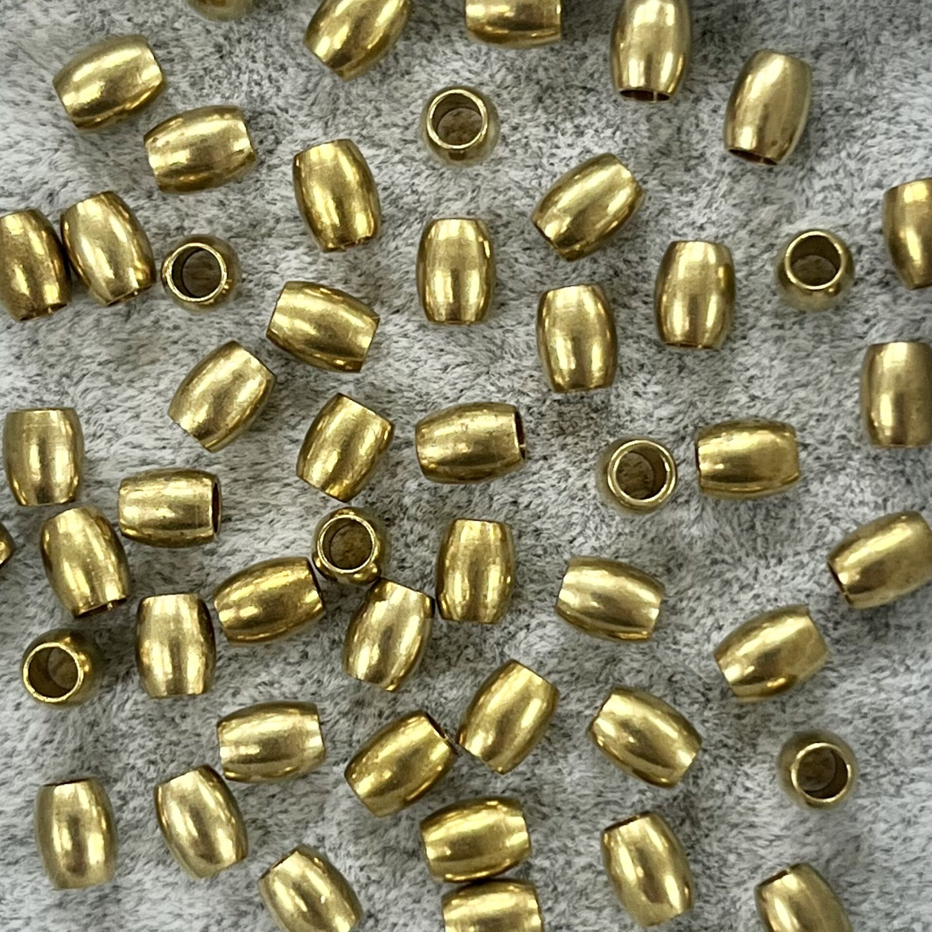 Oval Pirinç Metal Boncuk 5mm x 6 mm - Ham