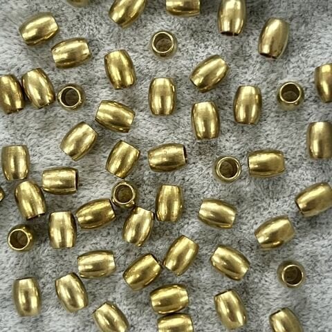 Oval Pirinç Metal Boncuk 5mm x 6 mm - Ham