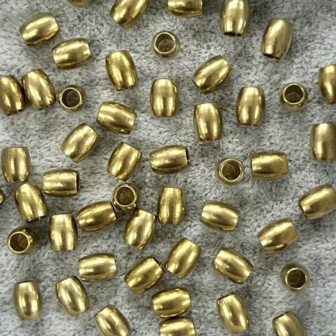 Oval Pirinç Metal Boncuk 5mm x 6 mm - Ham