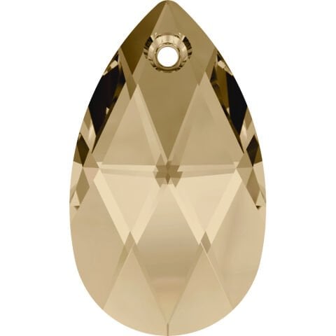 Swarovski 6106 Damla 16mm Crystal Golden Shadow (001GSHA) - Altın Kolye Ucu
