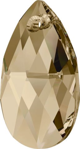 Swarovski 6106 Damla 16mm Crystal Golden Shadow (001GSHA) - Altın Kolye Ucu