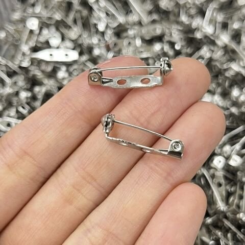 2cm Rodyum Kaplamalı Emniyetli Broş İğnesi