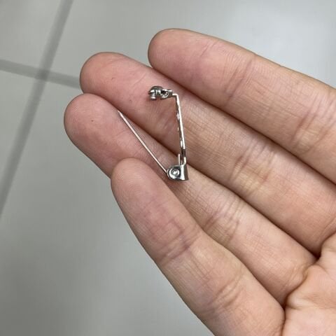 2cm Rodyum Kaplamalı Emniyetli Broş İğnesi